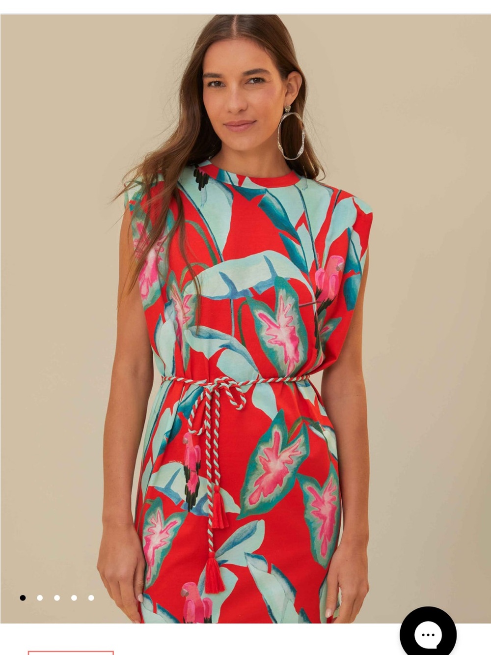 NWT Farm Rio SUMMER FOLIAGE RED MINI T-SHIRT DRESS